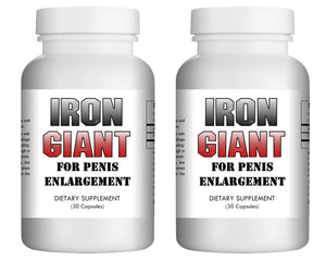 Iron Giant - MALE PENIS ENLARGEMENT PILLS LONGER BIGGER GROWTH 1-3 INCHES 120 DAYS - 2x Bottles