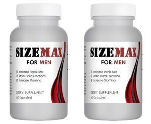 SizeMAX Effective Male Enhancement to increase penis size, hardness, stamina 120 Pills 2x Bottles