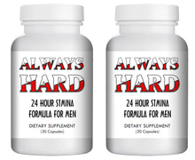 Load image into Gallery viewer, ALWAYS HARD - SEX PILLS FOR MEN - BE READY 24x7 - NATURAL DIETARY SUPPLEMENT 60 Pills, 2x Bottles