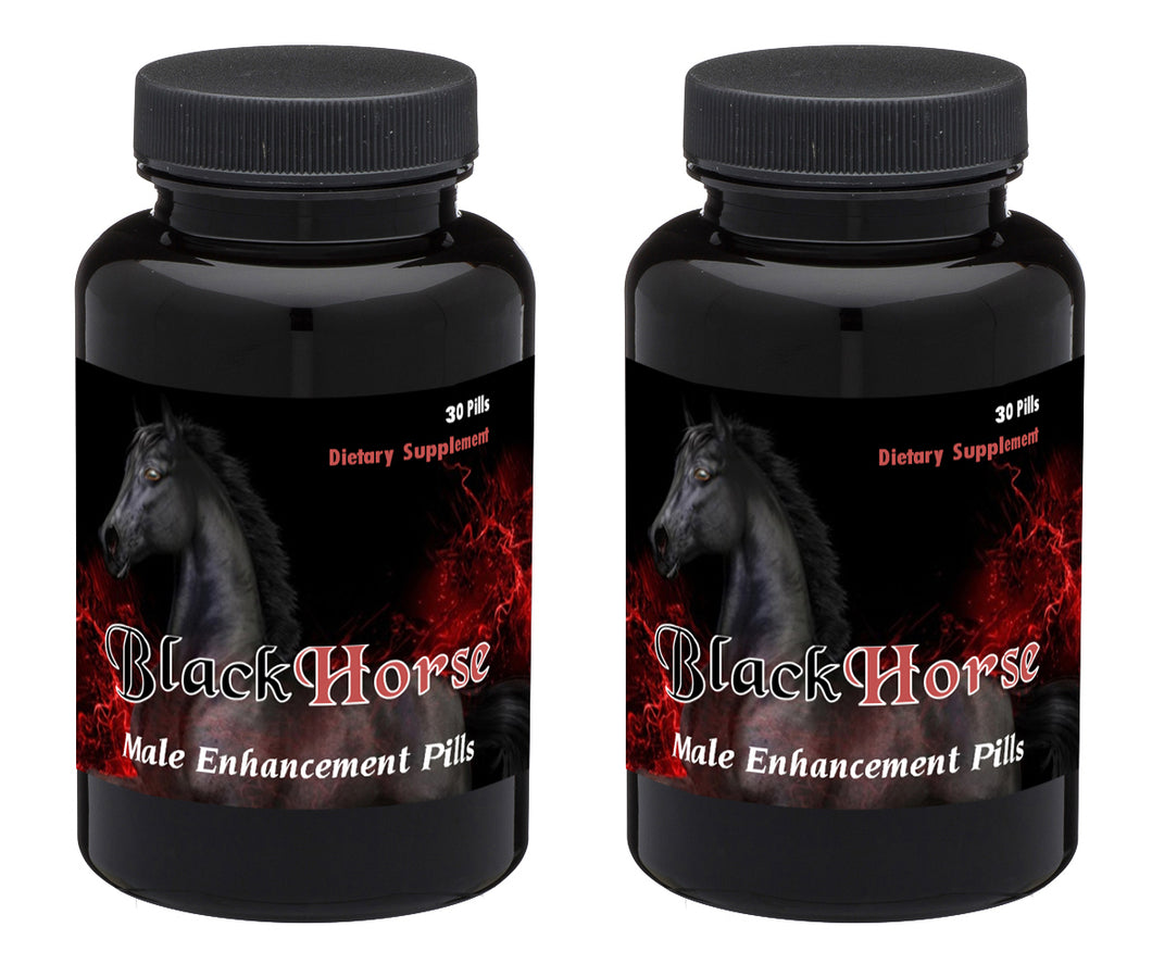 BLACK HORSE - PREMIUM HIGH END SEX PILLS FOR MEN - NATURAL DIETARY SUPPLEMENT 60 Pills 2x Bottles