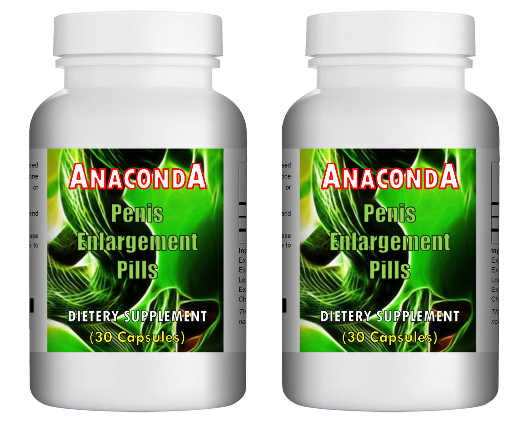 ANACONDA - SEX PILLS FOR MEN - INCREASE LENGTH AND GIRTH - NATURAL DIETARY SUPPLEMENT 60 Pills - 2x Bottles