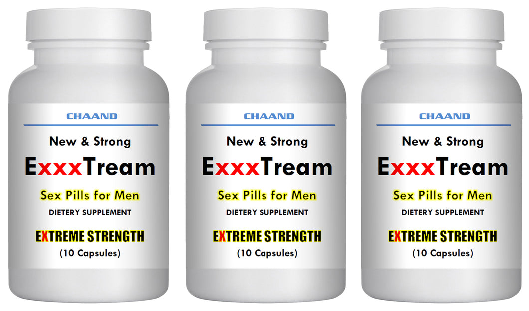ExxxTREAM AMAZING SEX PILLS FOR MEN - BRAND NEW - Extreme Hard Erection 3x Bottles