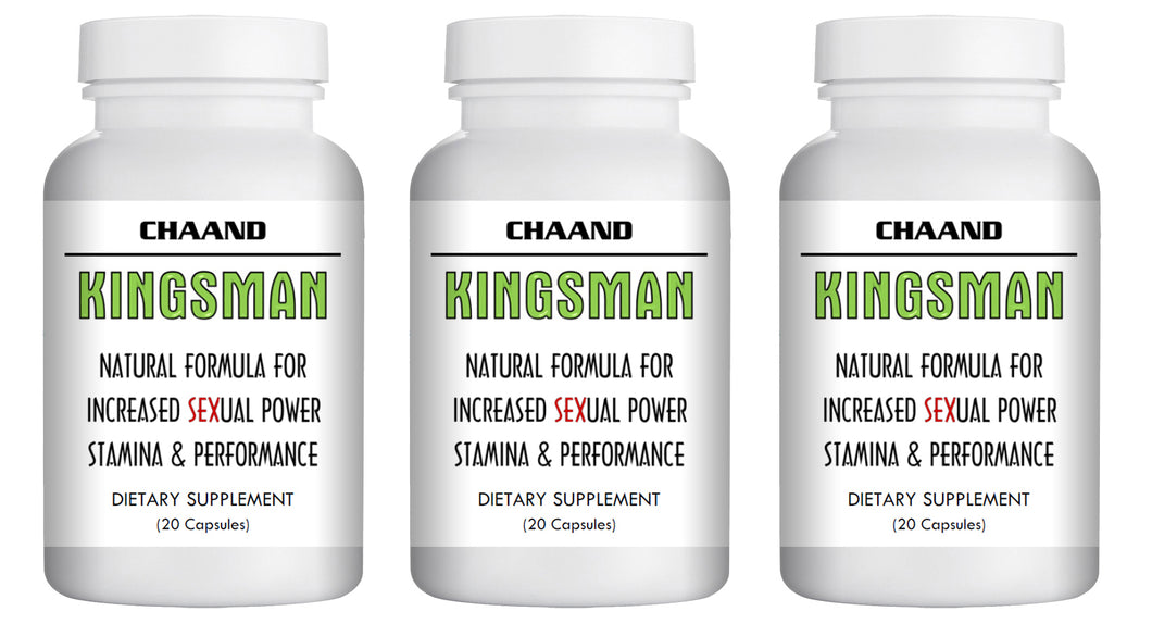 KINGSMAN - SEX PILLS FOR MEN - STAMINA & HARDNESS - NATURAL DIETARY SUPPLEMENT 60 Pills 3 Bottles