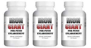 Iron Giant - MALE PENIS ENLARGEMENT PILLS LONGER BIGGER GROWTH 1-3 INCHES 120 DAYS - 3x Bottles