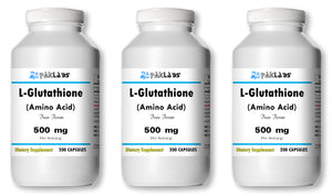 L-Glutathione Amino Acid 500mg Per Serving 600 Capsules 250mg Big Bottle 500 mg PL 3x Bottles