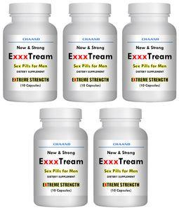ExxxTREAM AMAZING SEX PILLS FOR MEN - BRAND NEW - Extreme Hard Erection 5x Bottles