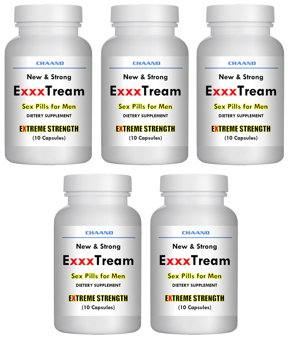 ExxxTREAM AMAZING SEX PILLS FOR MEN - BRAND NEW - Extreme Hard Erection 5x Bottles