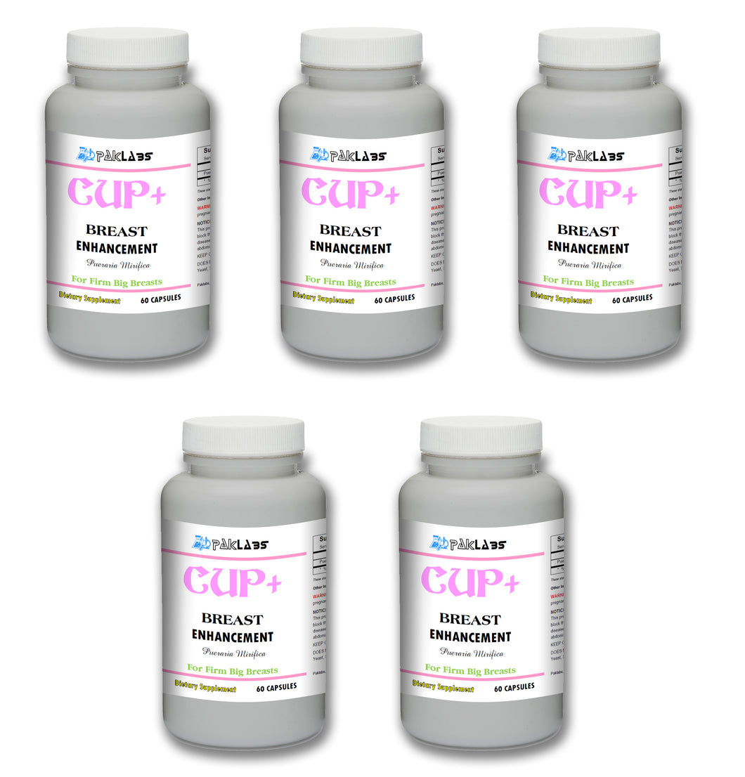 CUP+ Pueraria Mirifica Lot of 5 Bottles 1000mg Serving Breast Hip Butt Female Curve Enhancement Capsules CH