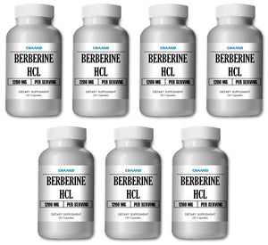 Berberine HCl Lot of 7 Bottles 1200mg Serving Diabetes,Depression,Cholesterol,Heart Capsules CH