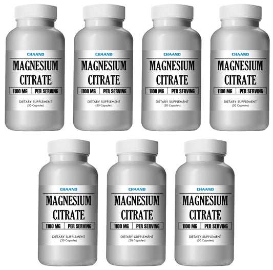Magnesium Citrate Lot of 7 Bottles 1100mg Serving. Only $6 Per Bottle Capsules CH