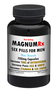 MAGNUM RX Male Enhancement Pills Sex STRONG MEN STAMINA SIZE 10x PILLS