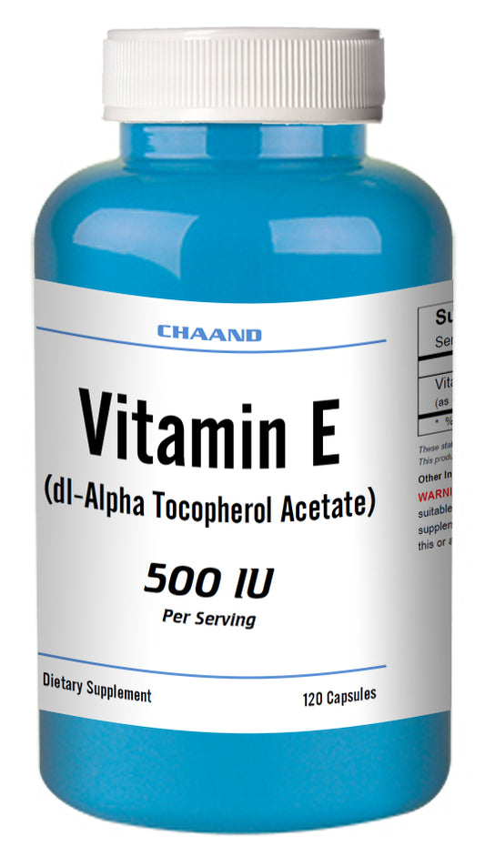Vitamin E (dl-Alpha Tocopherol Acetate) 120 Capsules 500iu High Potency CH