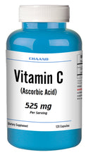 Load image into Gallery viewer, Vitamin-C Ascorbic Acid 525mg Serving Immune Support HIGH POTENCY 120 Capsules USA SHIP