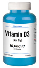 Load image into Gallery viewer, Vitamin D3 120 Capsules 10,000 iu High Potency CH