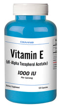 Load image into Gallery viewer, Vitamin E (dl-Alpha Tocopherol Acetate) 120 Capsules 1000iu High Potency CH