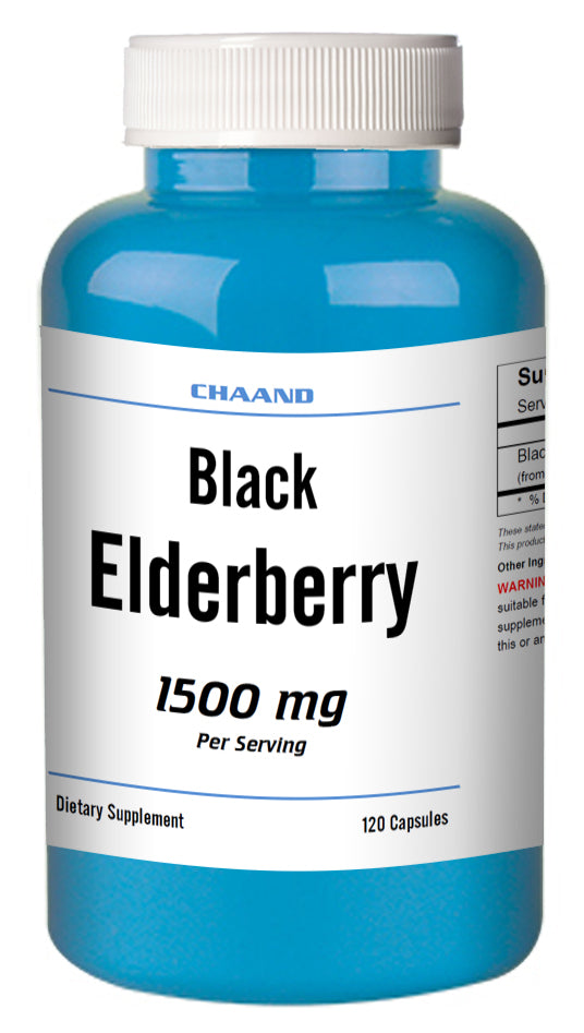 Black Elderberry Extract 1500mg Serving 120 Capsules High Potency CH