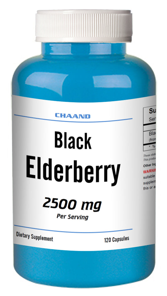 Black Elderberry Extract 2500mg Serving 120 Capsules High Potency CH