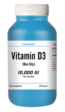 Load image into Gallery viewer, Vitamin D3 200 Capsules 10,000 iu High Potency CH