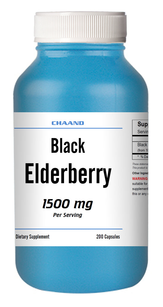 Black Elderberry Extract 1500mg Serving 200 Capsules High Potency CH