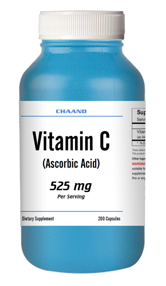 Vitamin-C Ascorbic Acid 525mg Serving Immune Support HIGH POTENCY 200 Capsules USA SHIP