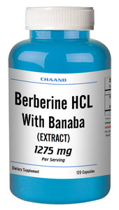 Berberine with Banaba Extract 1275mg Serving Big Bottle 120 Capsules CH