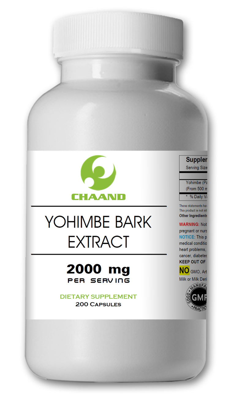 Yohimbe Bark Extract 2000mg High Potency 200 Capsules Big Bottle CH