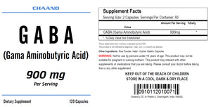 GABA Gama Aminobutyric Acid 900mg Big Bottle 120 Capsules CH