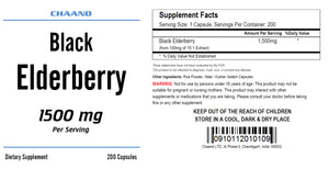 Black Elderberry Extract 1500mg Serving 200 Capsules High Potency CH