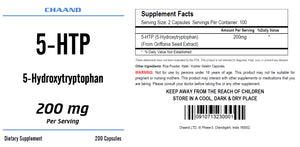 5-HTP 200mg Huge Bottle 200 Capsules Weight Management Mood Serotonin Gluten FREE Non GMO CH