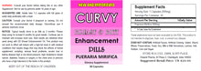 Load image into Gallery viewer, Curvy Pueraria Mirifica Lot of 7 Bottles 500mg Serving Breast Hip Butt Female Curve Enhancement Capsules CH