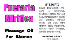 Load image into Gallery viewer, Pueraria Mirifica Breast and Butt Enhancement Oil - 2oz (60ml) Massage Oil for Women TS